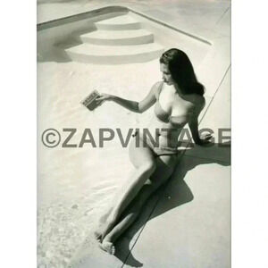 Vtg 1950s Sexy Bikini Pinup Young Girl Pool B&W Advertising Photo / Picture #73